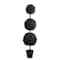 5ft. UV Resistant Artificial Halloween Black Triple Ball Boxwood Topiary (Indoor/Outdoor)